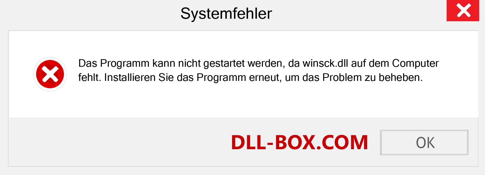 winsck.dll-Datei fehlt?. Download für Windows 7, 8, 10 - Fix winsck dll Missing Error unter Windows, Fotos, Bildern